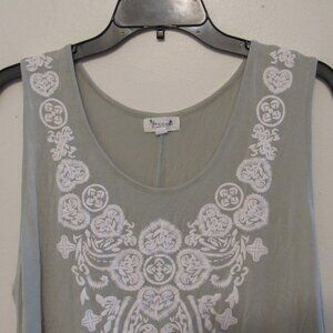 Foxxy Shift Dress Women's 2XL Light Green Geometric Pattern In White Sleeveless